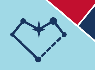 An icon showing a constellation forming together in the shape of a heart