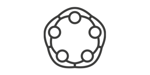 An icon of people huddling