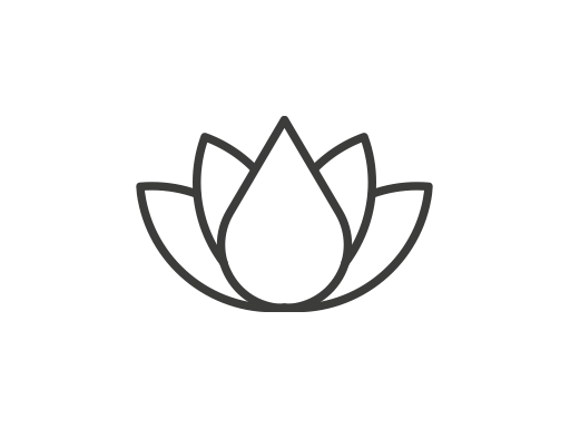 An icon of a lotus flower, a symbol of wellness.