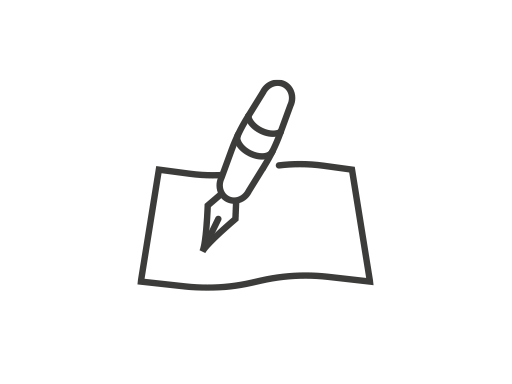 An icon of a pen and paper