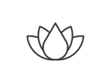 An icon of a lotus flower, a symbol of wellness.